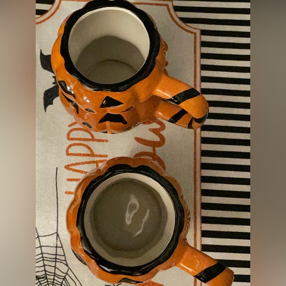 GLOBAL DESIGN CONNECTIONS Set Of 2 Jack-O-Lantern Pumpkin Coffee Tea Mug NWOT 🎃 - Picture 6 of 7
